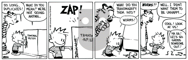 Calvin and Hobbes on Tuesday January 30, 1990 Comic Strip