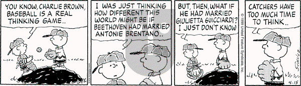 Peanuts - Thursday April 15, 1999 Comic Strip
