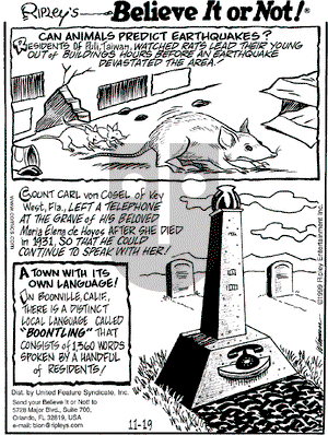 Ripley's Believe It or Not on Friday November 19, 1999 Comic Strip