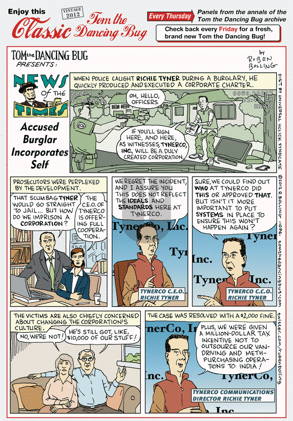 Tom the Dancing Bug on Thursday December 13, 2018 Comic Strip