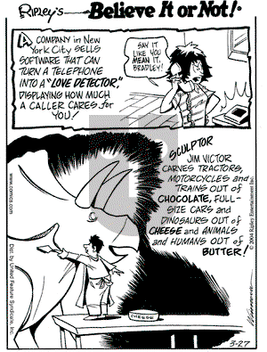 Ripley's Believe It or Not on Saturday March 27, 2004 Comic Strip