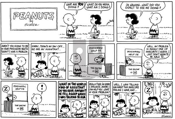 Peanuts on Sunday July 25, 1965 Comic Strip