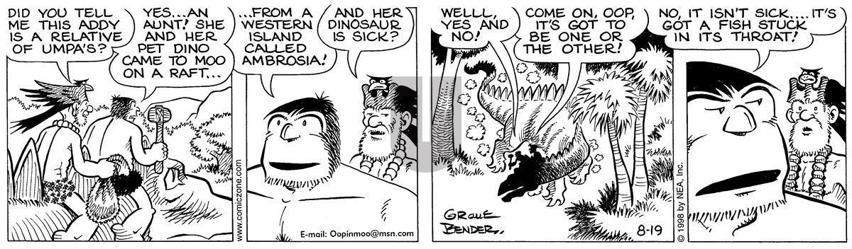 Alley Oop - Wednesday August 19, 1998 Comic Strip
