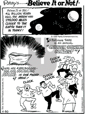 Ripley's Believe It or Not on Thursday April 30, 1998 Comic Strip