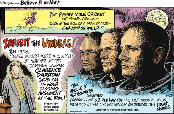 Ripley's Believe It or Not on Sunday September 29, 2013 Comic Strip