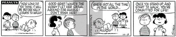 Peanuts on Saturday October 3, 1959 Comic Strip