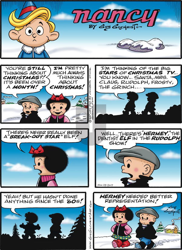Nancy on Sunday January 29, 2017 Comic Strip