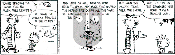 Calvin and Hobbes on Saturday October 17, 2015 Comic Strip