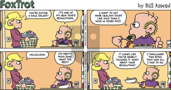 FoxTrot on Sunday January 3, 2016 Comic Strip