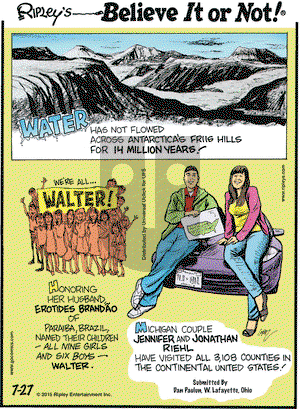 Ripley's Believe It or Not on Monday July 27, 2015 Comic Strip