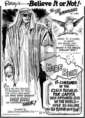Ripley's Believe It or Not on Tuesday October 4, 2005 Comic Strip