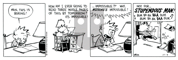 Calvin and Hobbes on Monday October 9, 1989 Comic Strip