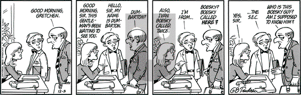 Doonesbury on Wednesday December 3, 1986 Comic Strip