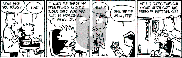 Calvin and Hobbes on Thursday March 13, 1986 Comic Strip