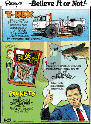 Ripley's Believe It or Not on Tuesday June 25, 2013 Comic Strip