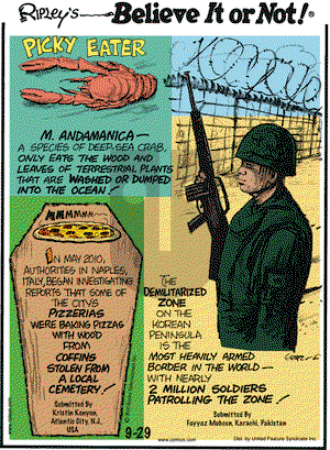 Ripley's Believe It or Not on Wednesday September 29, 2010 Comic Strip