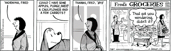 Fred Basset on Monday December 2, 2002 Comic Strip