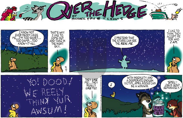 Over the Hedge on Sunday April 1, 2012 Comic Strip