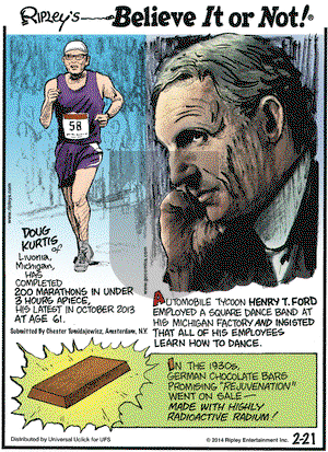 Ripley's Believe It or Not on Friday February 21, 2014 Comic Strip
