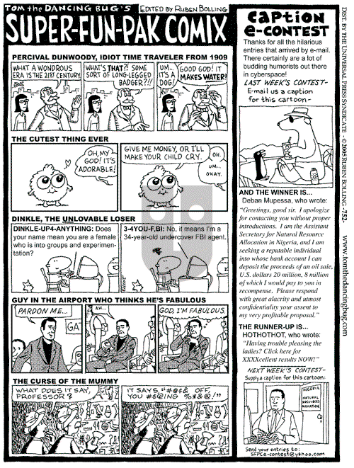 Tom the Dancing Bug on Saturday May 28, 2005 Comic Strip