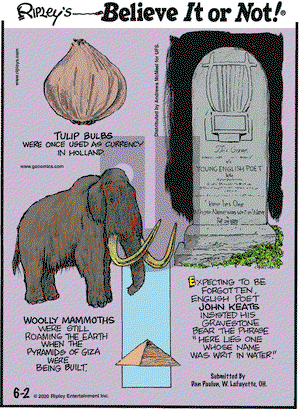 Ripley's Believe It or Not on Tuesday June 2, 2020 Comic Strip