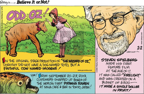 Ripley's Believe It or Not on Sunday February 2, 2020 Comic Strip