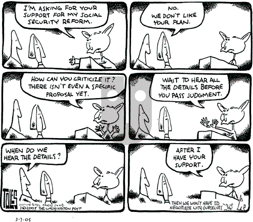 Tom Toles on Monday March 7, 2005 Comic Strip