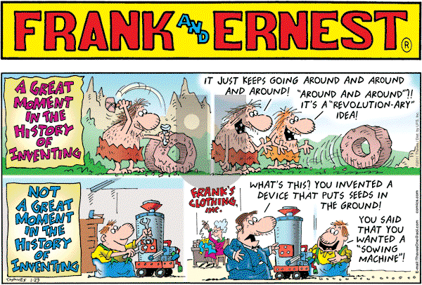 Frank and Ernest on Sunday January 23, 2011 Comic Strip