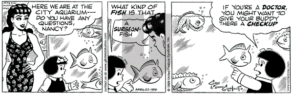 Nancy on Thursday April 22, 1999 Comic Strip