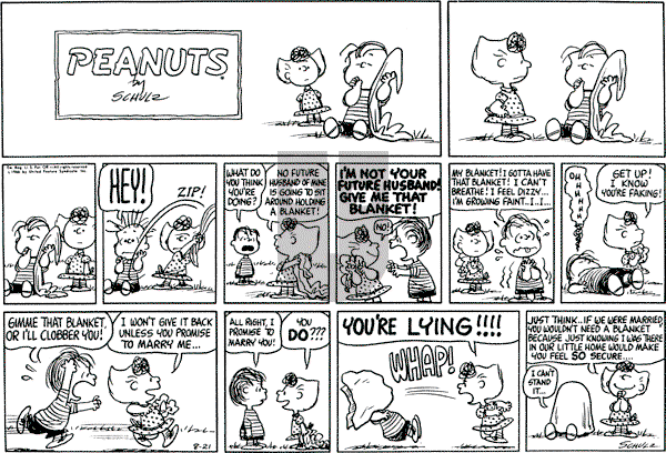 Peanuts - Sunday August 21, 1966 Comic Strip