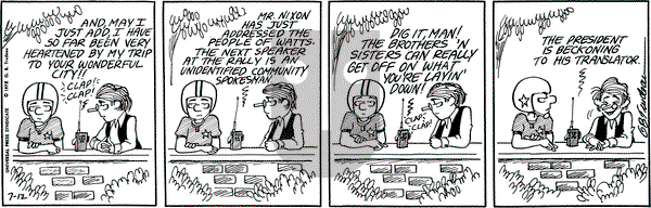Doonesbury on Wednesday July 12, 1972 Comic Strip