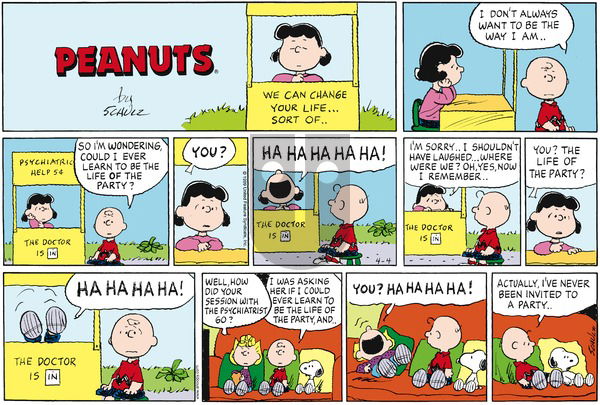 Peanuts on Sunday April 4, 1999 Comic Strip