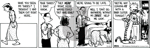 Calvin and Hobbes on Monday October 20, 2014 Comic Strip