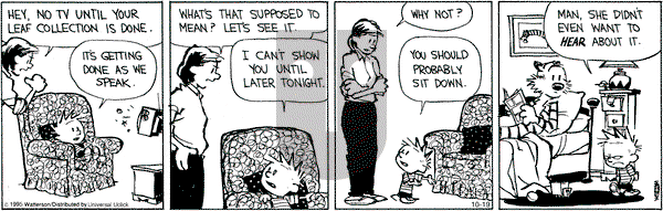 Calvin and Hobbes on Monday October 19, 2015 Comic Strip
