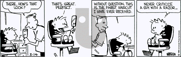Calvin and Hobbes on Friday March 14, 1986 Comic Strip