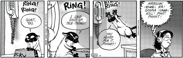 Get Fuzzy on Monday September 3, 2001 Comic Strip