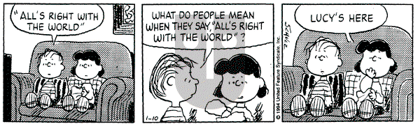 Peanuts on Monday January 10, 1994 Comic Strip