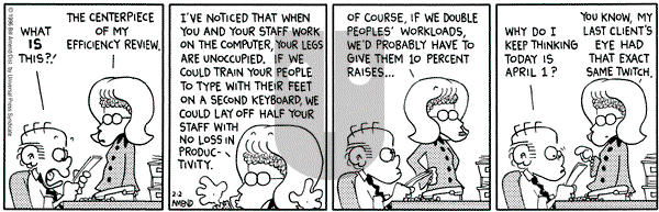 FoxTrot on Friday February 2, 1996 Comic Strip