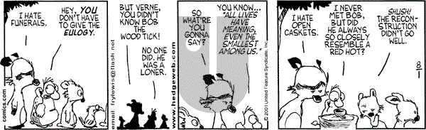 Over the Hedge on Wednesday August 1, 2001 Comic Strip