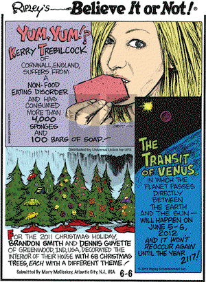 Ripley's Believe It or Not on Wednesday June 6, 2012 Comic Strip