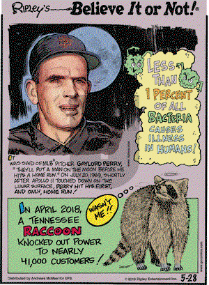Ripley's Believe It or Not on Monday May 28, 2018 Comic Strip