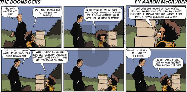 The Boondocks on Sunday November 27, 2005 Comic Strip