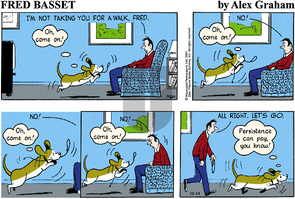 Fred Basset on Sunday October 14, 2001 Comic Strip