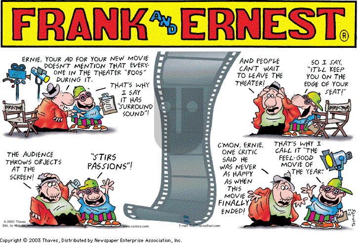 Frank and Ernest on Sunday February 2, 2003 Comic Strip