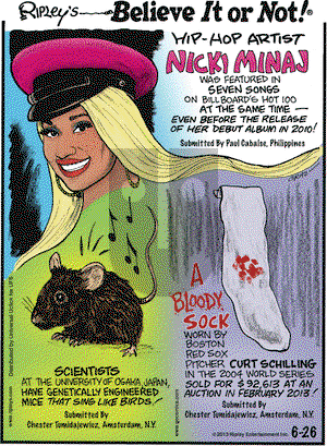 Ripley's Believe It or Not on Wednesday June 26, 2013 Comic Strip