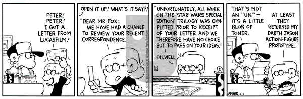 FoxTrot on Saturday February 1, 1997 Comic Strip