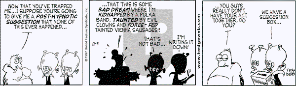 Over the Hedge on Friday December 5, 1997 Comic Strip
