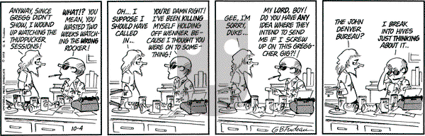 Doonesbury on Saturday October 4, 1975 Comic Strip