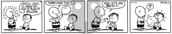 Peanuts on Monday December 20, 1954 Comic Strip