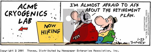 Frank and Ernest on Friday January 25, 2002 Comic Strip